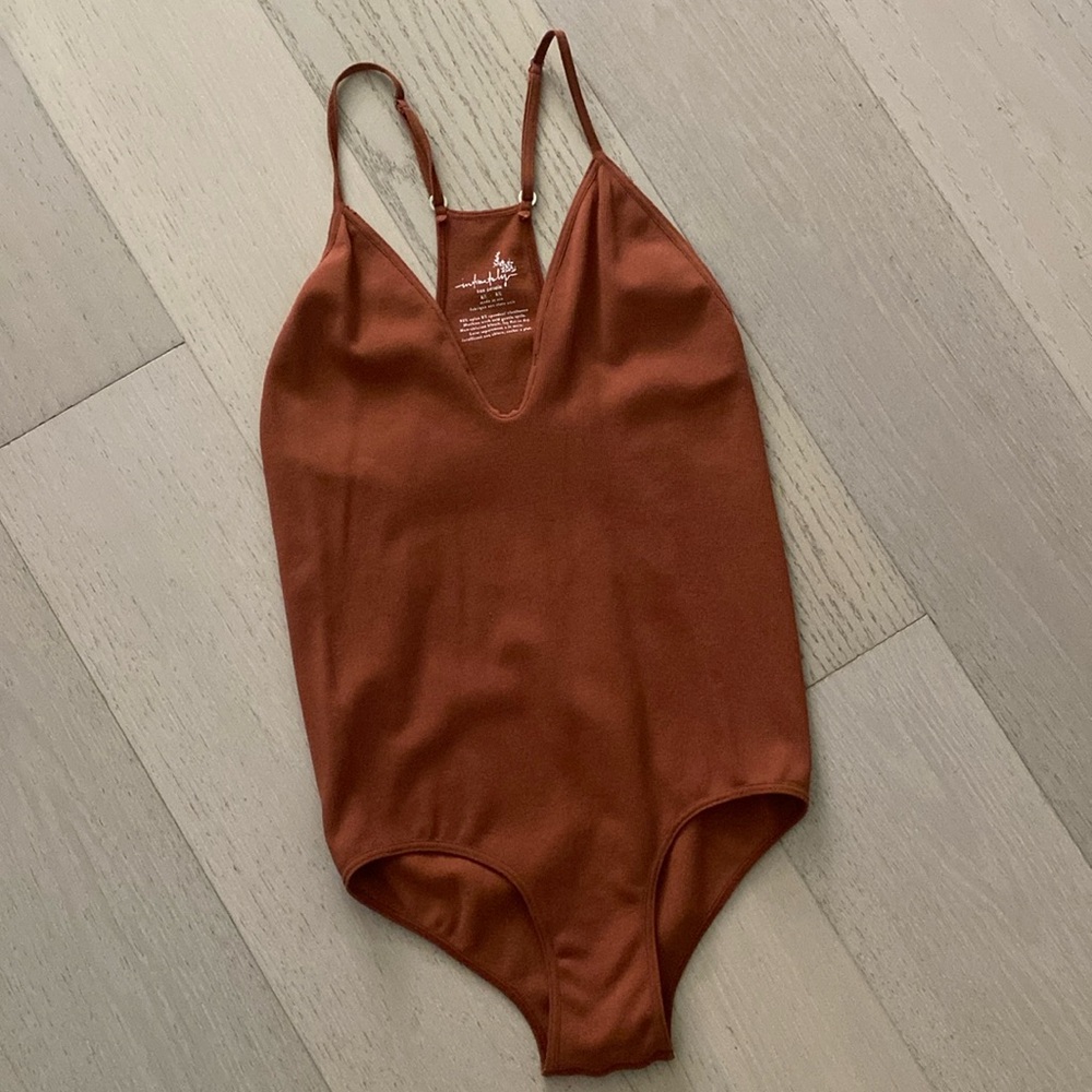 Free people deep V bodysuit